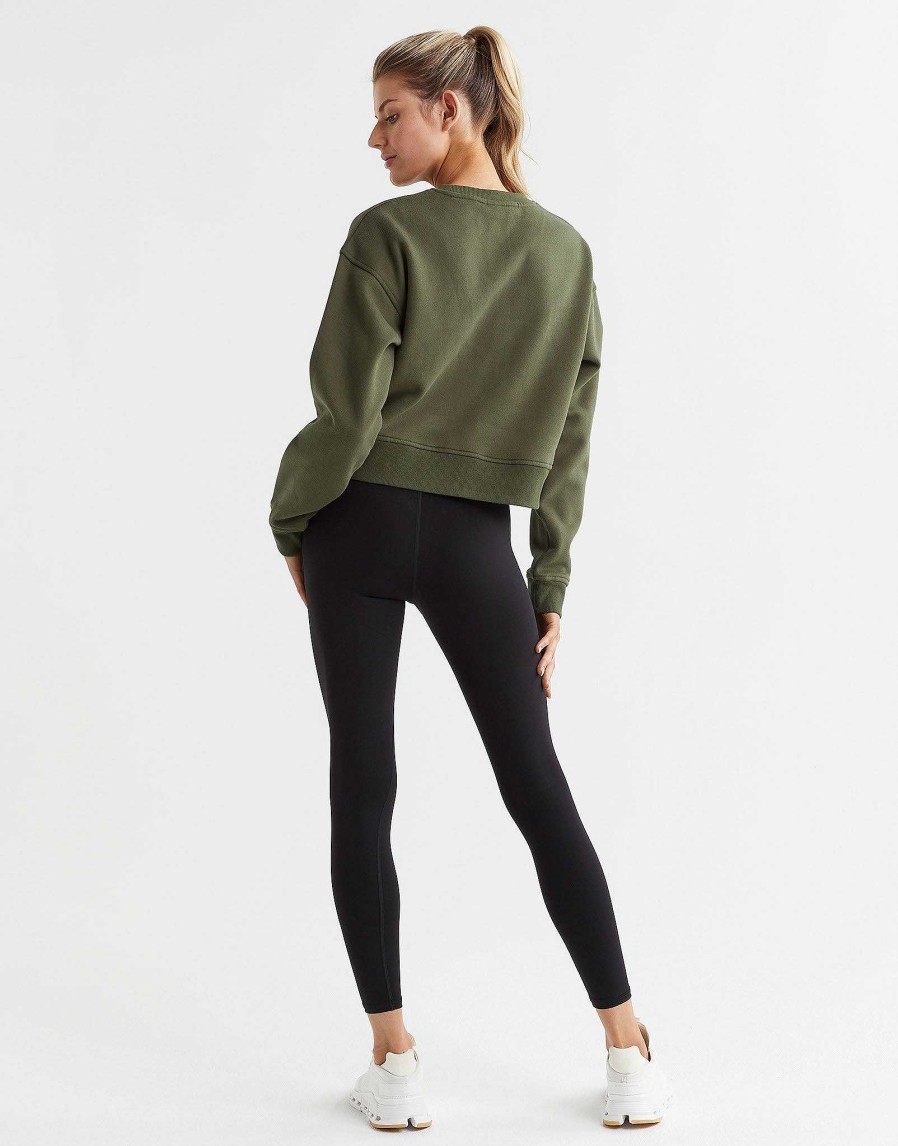 Women Lilybod Edit | Becca Cropped Sweater In Olivine