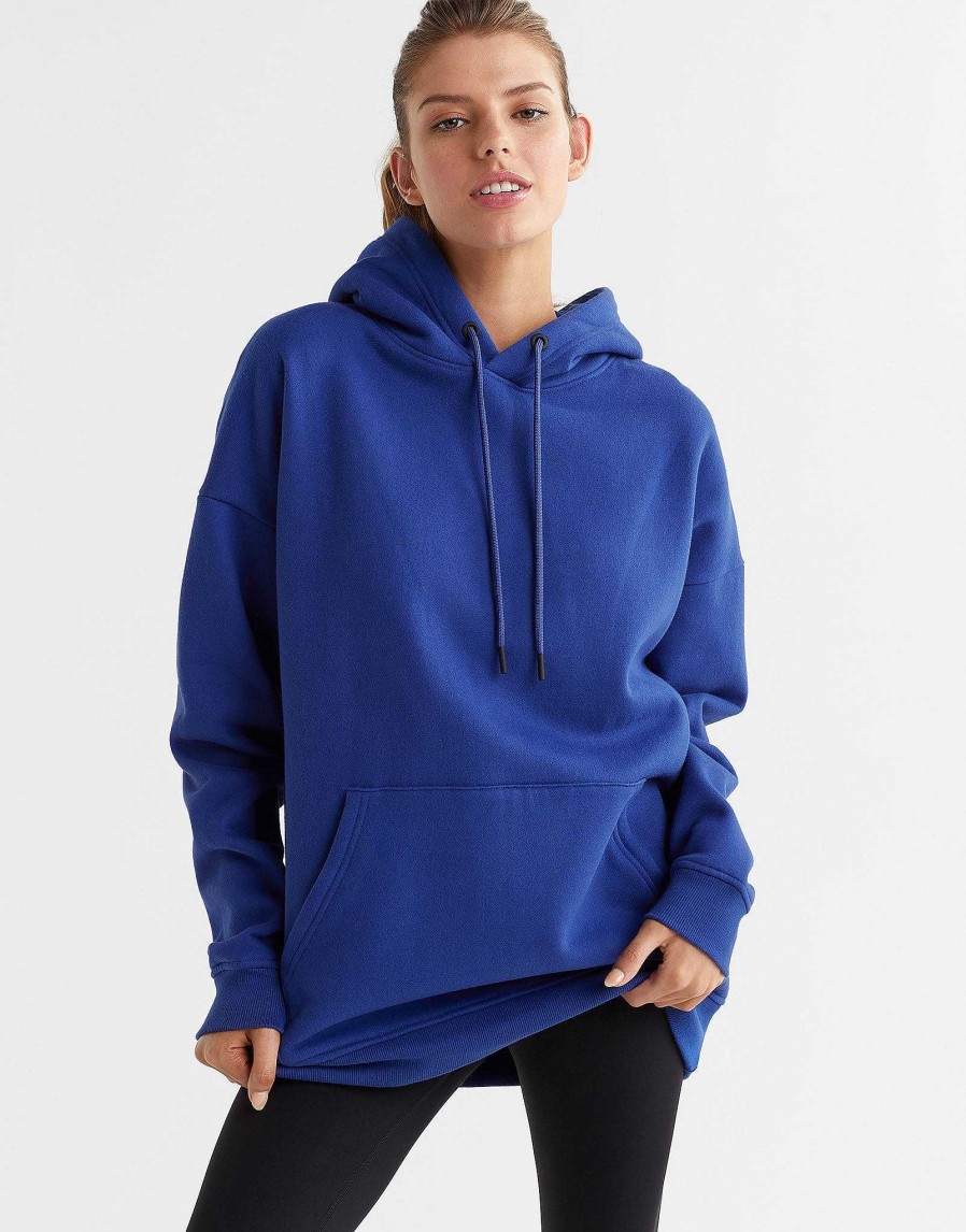 Women Lilybod Edit | Lucy Hooded Sweater In Cobalt Blue