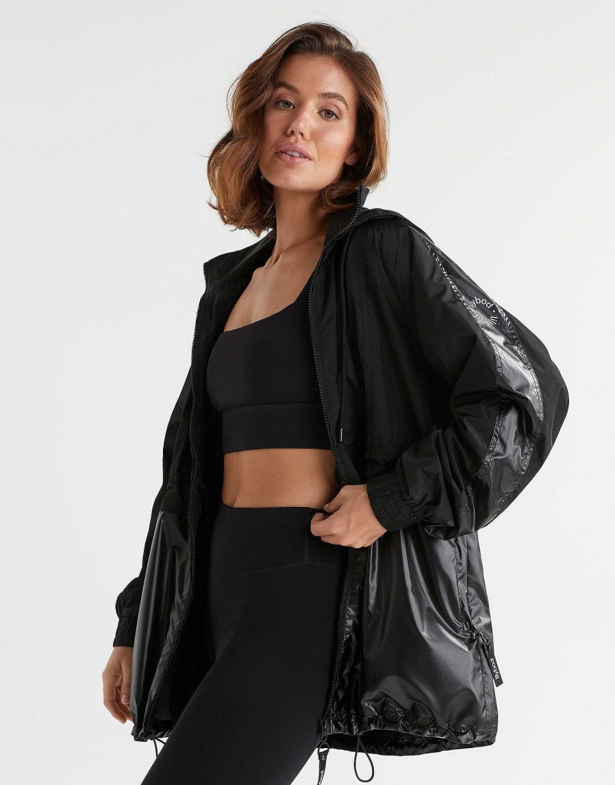 Women Lilybod Edit | Clara Windbreaker Jacket - Tarmac Black