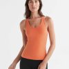 Women Lilybod Tees & Tank Tops | Leera Rib Tank - Terracotta