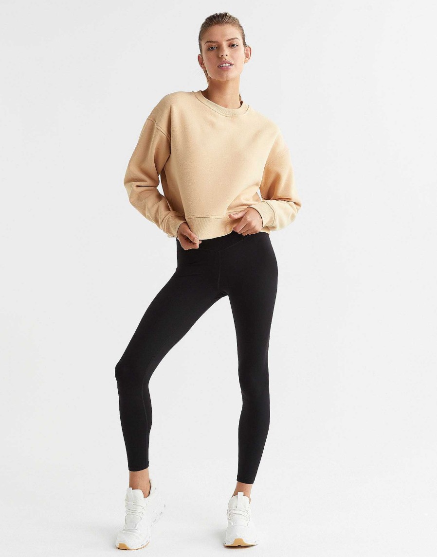 Women Lilybod Edit | Becca Cropped Sweater In Almond