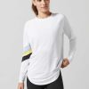 Women Lilybod Long Sleeve Tops | Nikki Long Sleeve Tee In White & Yellow