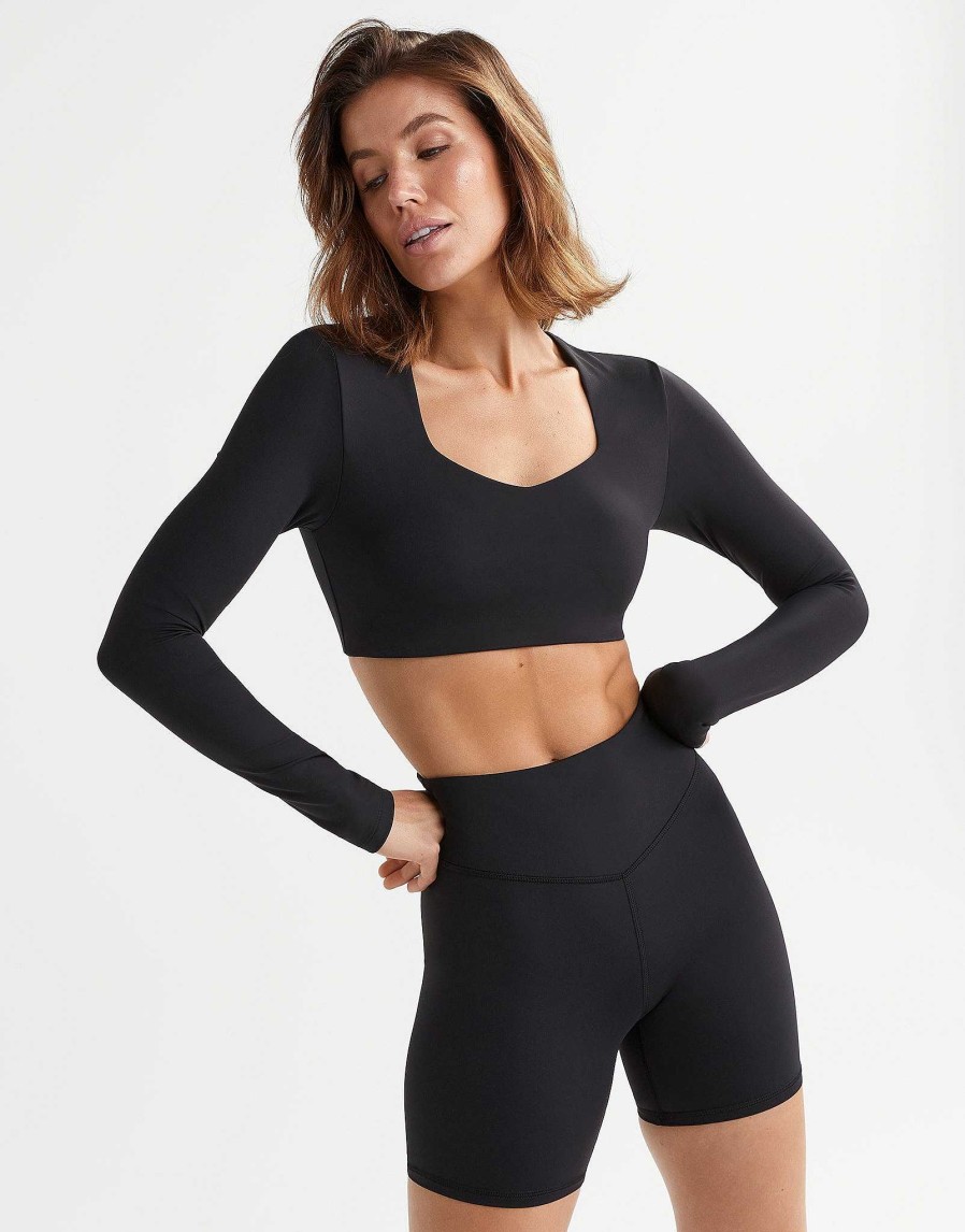 Women Lilybod Edit | Sam Shelf Bra Top - Tarmac Black