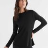 Women Lilybod Edit | Kendall Long Sleeve Top - Black