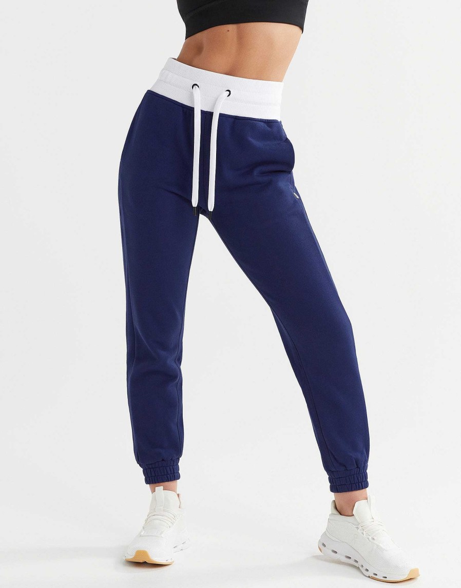 Women Lilybod Joggers | Erica Trackpant - Blue Depths & Signature Bright White