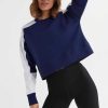 Women Lilybod Sweaters | Alyna Sweat Top - Blue Depths & Signature Bright White.