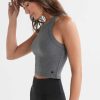 Women Lilybod Edit | Harmony Rib Tank - Charcoal Marle