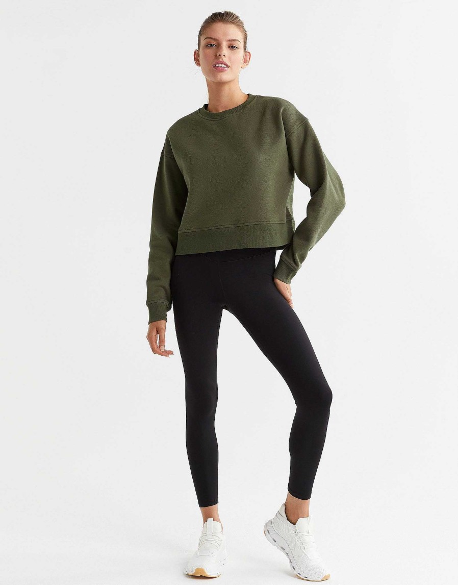 Women Lilybod Sweaters | Becca Cropped Sweater In Olivine