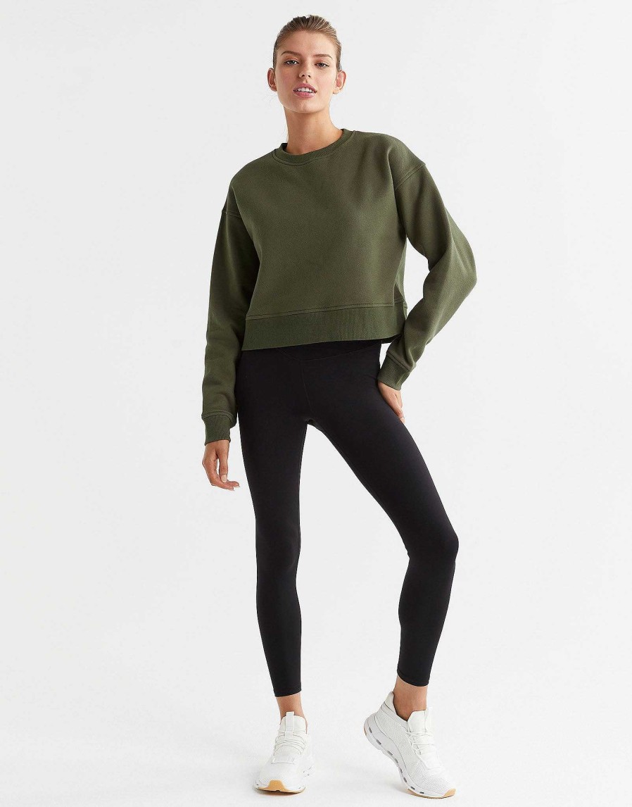 Women Lilybod Edit | Becca Cropped Sweater In Olivine