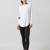 Women Lilybod Edit | Nikki Long Sleeve Tee In White & Yellow