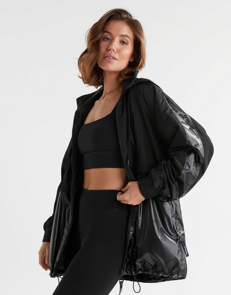 Women Lilybod Jackets | Clara Windbreaker Jacket - Tarmac Black