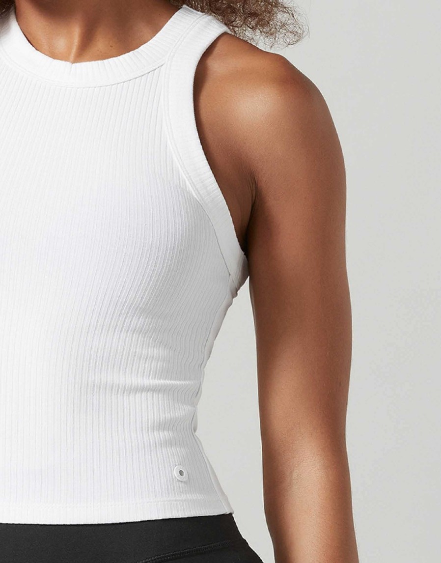 Women Lilybod Tees & Tank Tops | Harmony Ribbed Tank In White