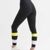 Women Lilybod Full Length | Willow Legging - Tarmac Black, White & Zesty Lime