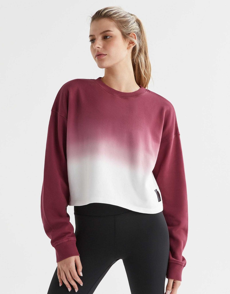 Women Lilybod Long Sleeve Tops | Dalla Dip-Dye Sweat Top - Grape