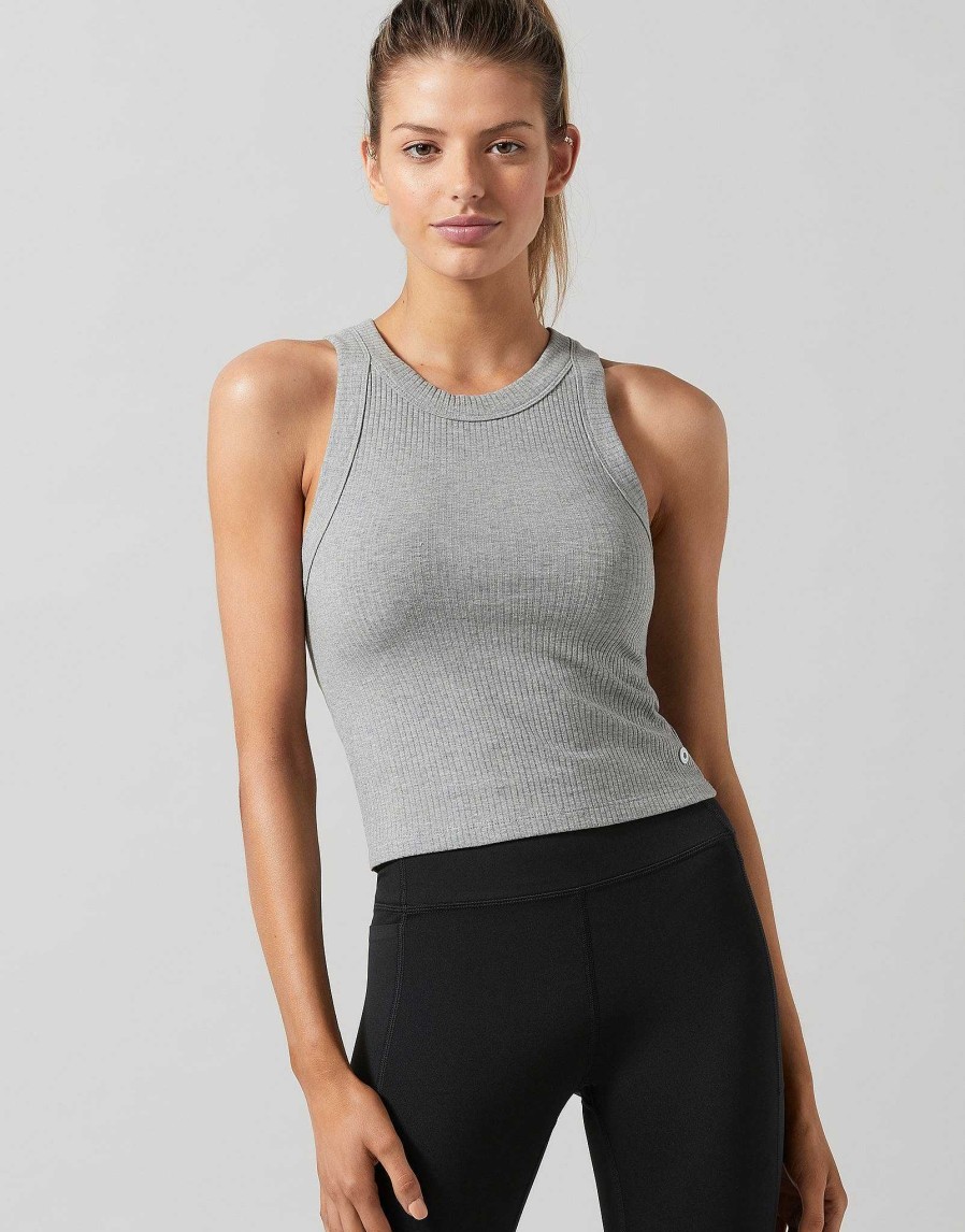 Women Lilybod Tees & Tank Tops | Harmony Ribbed Tank In Grey