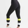 Women Lilybod Leggings | Willow Legging - Tarmac Black, White & Zesty Lime