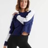 Women Lilybod Edit | Alyna Sweat Top - Blue Depths & Signature Bright White.