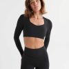 Women Lilybod Sports Bras | Sam Shelf Bra Top - Tarmac Black