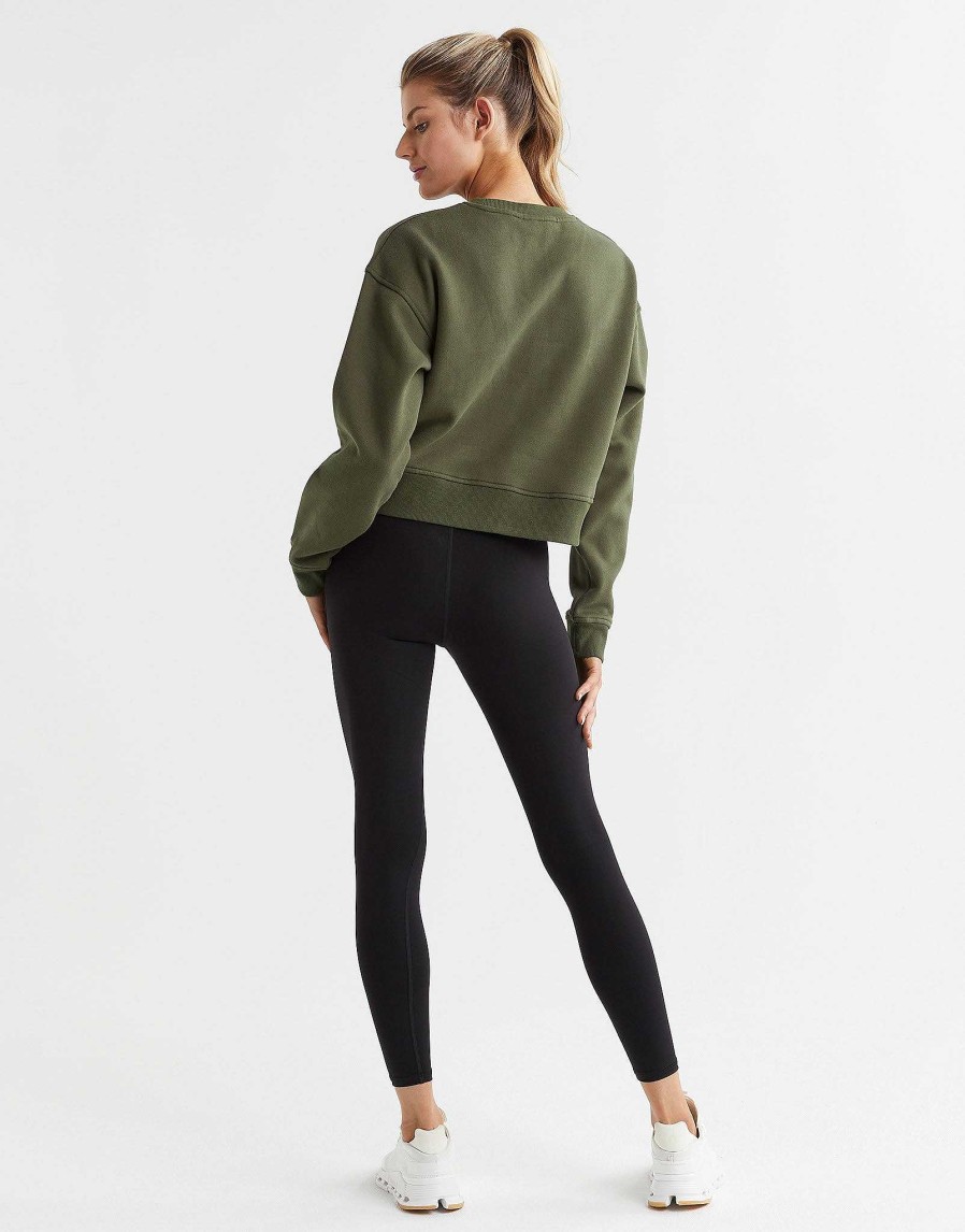 Women Lilybod Sweaters | Becca Cropped Sweater In Olivine