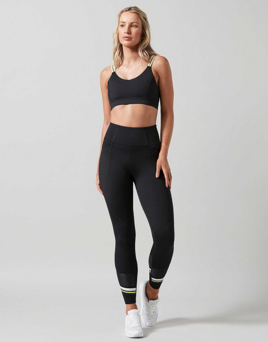 Women Lilybod Leggings | Tatiana Leggings In Black & Yellow