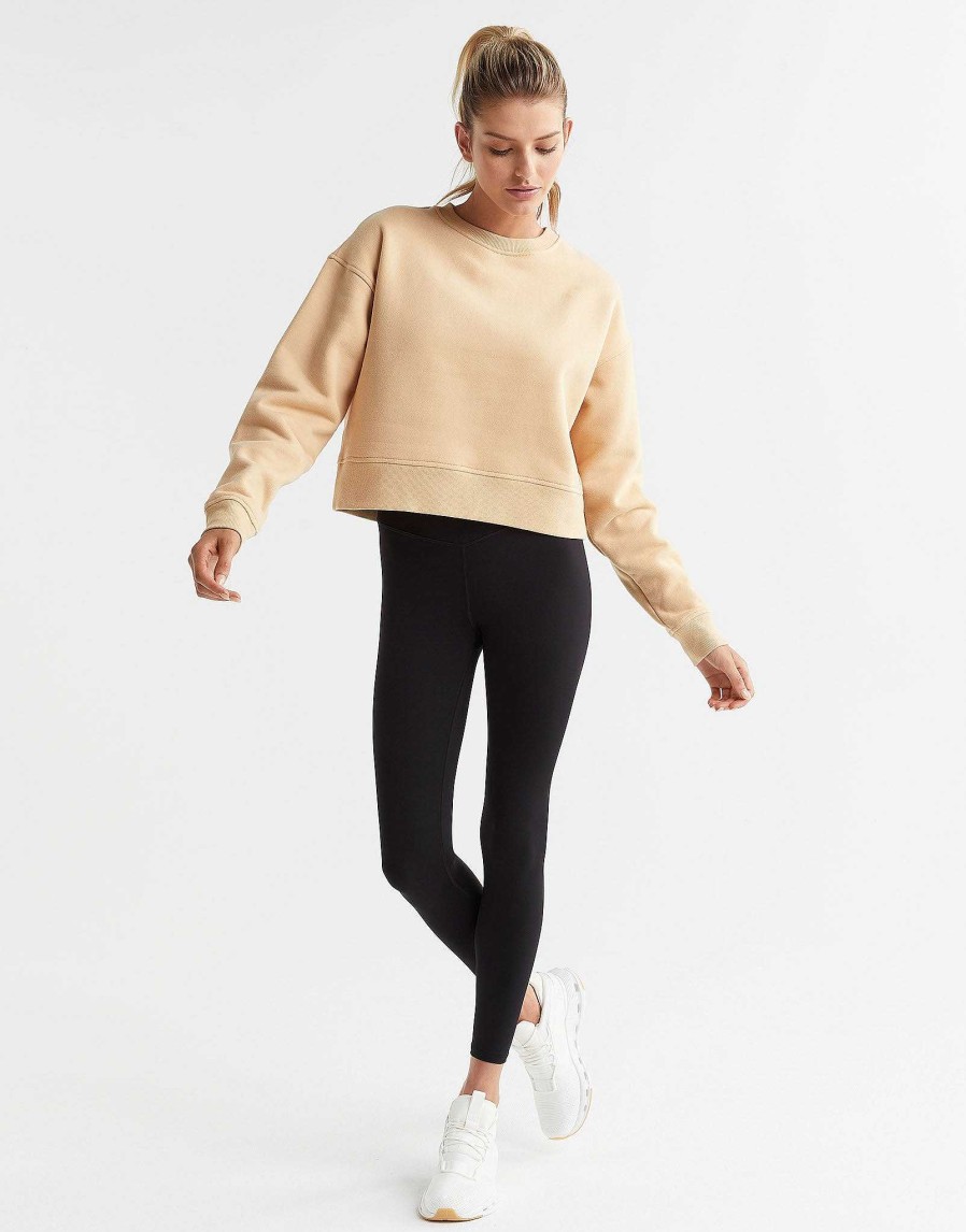 Women Lilybod Sweaters | Becca Cropped Sweater In Almond