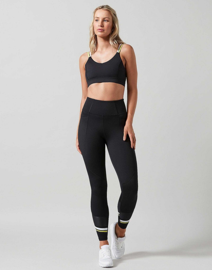 Women Lilybod Edit | Tatiana Leggings In Black & Yellow