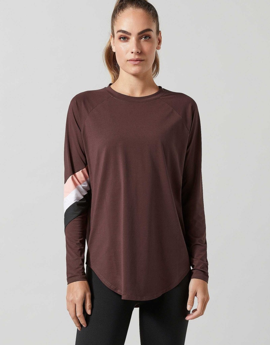 Women Lilybod Long Sleeve Tops | Nikki Long Sleeve Tee In Burgundy