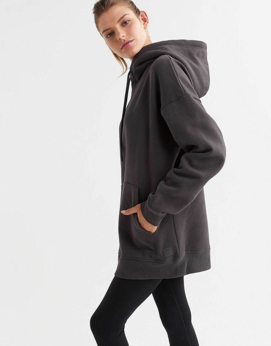 Women Lilybod Edit | Lucy Hooded Sweater In Coal Gray