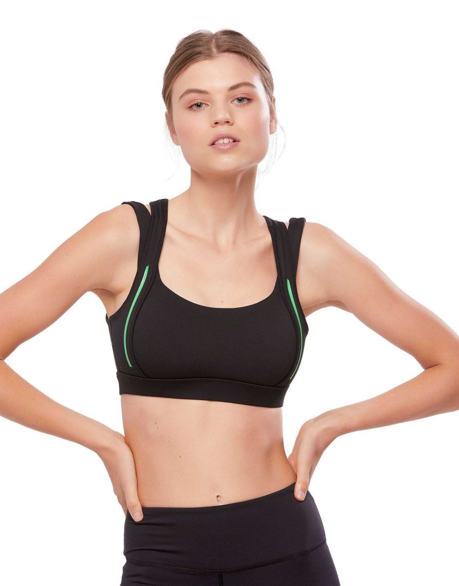 Women Lilybod Tops | Lexi-X - Black Green Neon