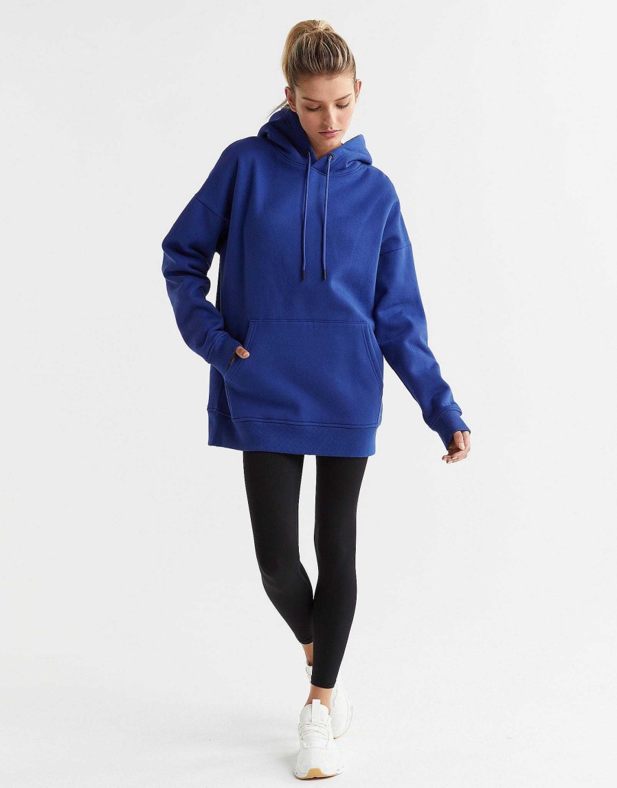 Women Lilybod Sweaters | Lucy Hooded Sweater In Cobalt Blue